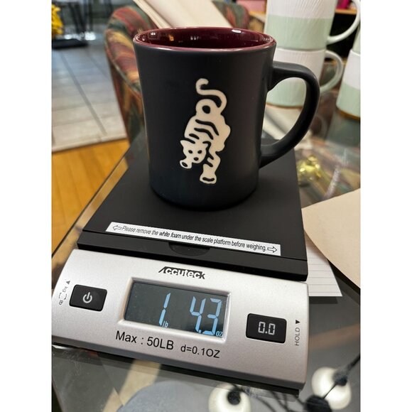 Starbucks 2012 Black Tiger Mug 16 oz Bone China Dark Red Interior Collectible Co - Picture 5 of 5